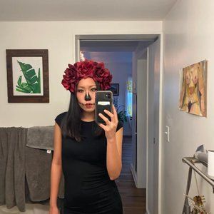 Crimson Rose Corolla Headband (Wedding Bridal Tiara)